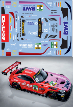 Decal Merc AMG GT3 Evo HRT BWT Landgraf DTM 2025 #22 Scale 1/32
